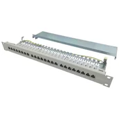 Akcesoria do szaf serwerowych - Patch panel STP 19" kat.6a, 24 porty z listwą, szary - miniaturka - grafika 1
