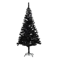 Choinki - vidaXL Sztuczna choinka ze stojakiem, czarna, 180 cm, PVC - miniaturka - grafika 1