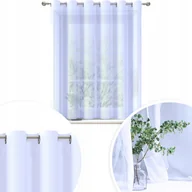 Firany - FIRANA GOTOWA WOAL BIAŁA 200x160 CM ZASŁONA PRZELOTKI FIRANY NA PRZELOTKACH - miniaturka - grafika 1