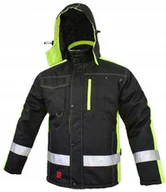 Odzież robocza - KURTKA ROBOCZA OCIEPLANA zimowa ODBLASKOWA kaptur - miniaturka - grafika 1