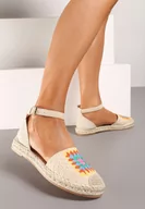Espadryle damskie - Beżowe Płaskie Espadryle Zapinane Wokół Kostki na Sprzączkę z Podeszwą z Juty Biovella - miniaturka - grafika 1
