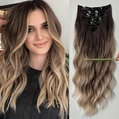 Pozostałe akcesoria fryzjerskie - TEMU Wsuwki do włosów dla kobiet, , proste włosów, 62 cm długości, zawiera zestaw siedmiu części z 16 klipsami, waga 150 g. - miniaturka - grafika 1