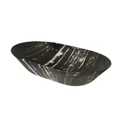 Umywalki - Massi Umywalka ceramiczna nablatowa marmurowa owalna czarna 60 x 42 cm MARMO black matt - miniaturka - grafika 1