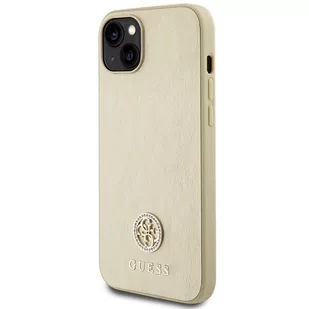 Guess GUHCP15SPS4DGPD iPhone 15 6.1" złoty/gold hardcase Leather 4G Metal Logo Strass - Etui i futerały do telefonów - miniaturka - grafika 2