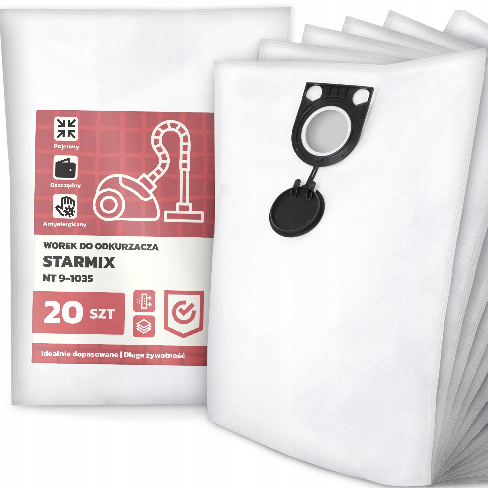 20x Worek do Odkurzacza Starmix Nt 9-1035 Syntetyczny Pojemny Mocny duży G9