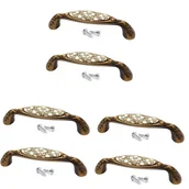 Zawiasy, okucia i inne akcesoria - sztuk uchwytów kuchennych z ceramiki w stylu vintage, uchwyt ze stopu cynku, długość całkowita 120 mm, rozstaw otworów 96 mm - miniaturka - grafika 1