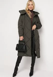 Ciemnozielona Kurtka z Geometrycznym Pikowaniem Johnatta - Kurtki damskie - miniaturka - grafika 1