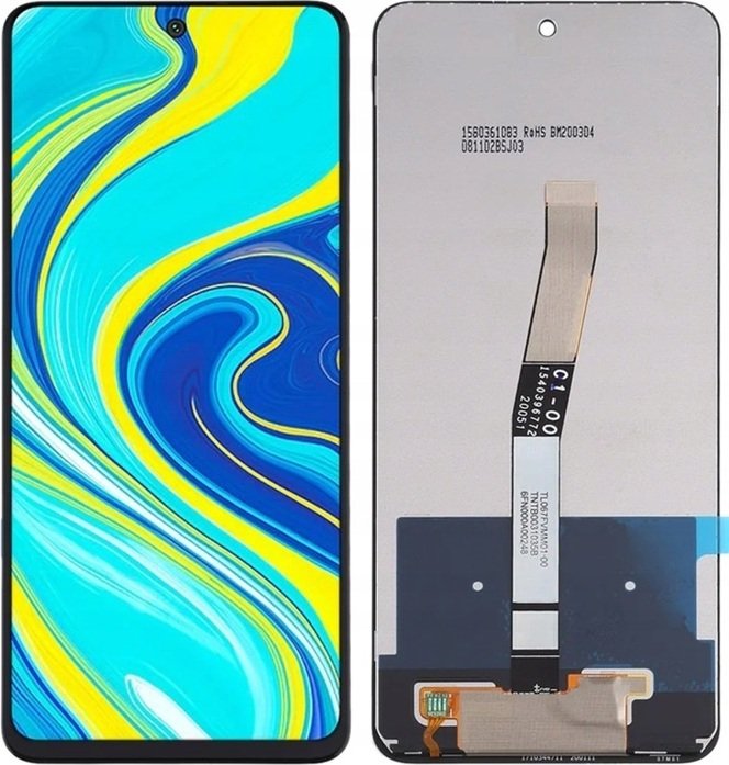 Oryginalny wyświetlacz LCD + ekran dotykowy Xiaomi Redmi Note 9 Pro (Regenerowany) Czarny