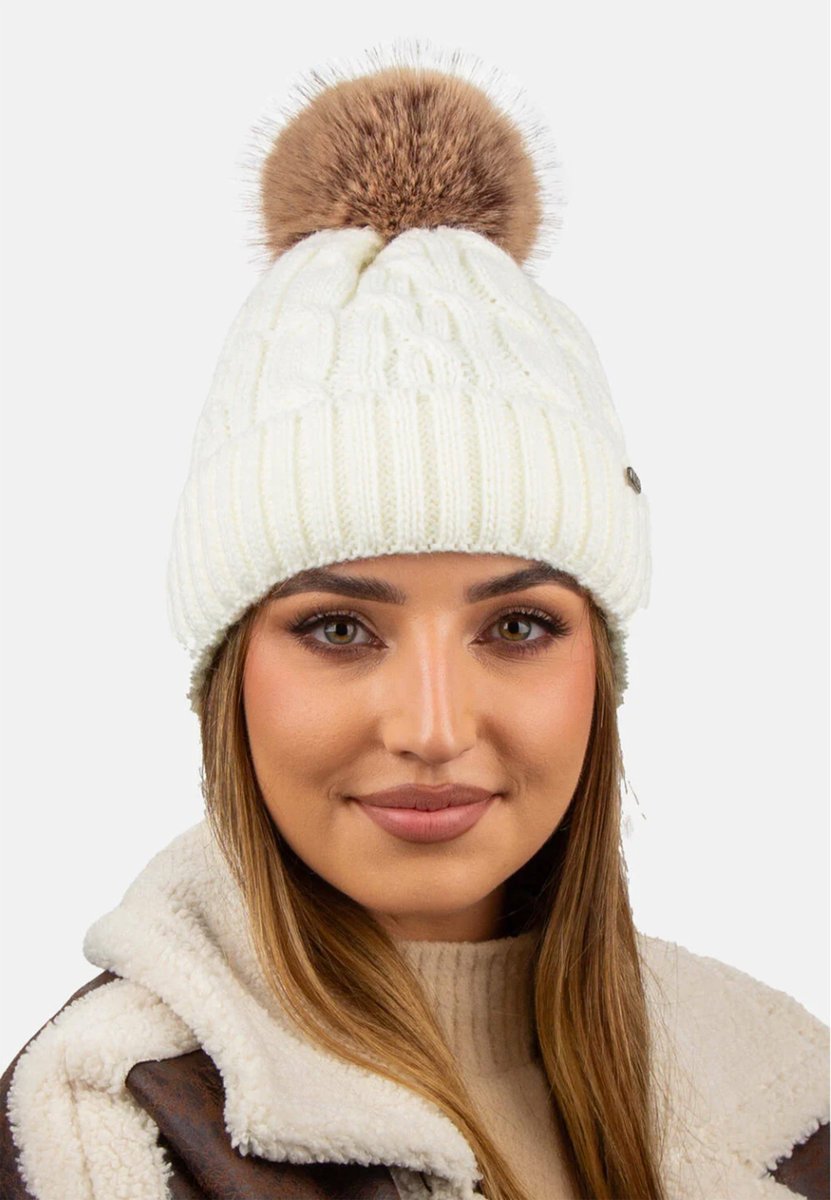 Elegancka modna czapka damska zimowa marki SCJ produkt polski 24527 -08