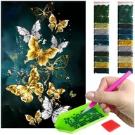 Zabawki kreatywne - Haft Diamentowy ARTULIO, Obraz DIY 5D, Diamond Painting, Mozaika diamentowa 40x60cm (Magiczne motylki) + zestaw akcesoriów - miniaturka - grafika 1