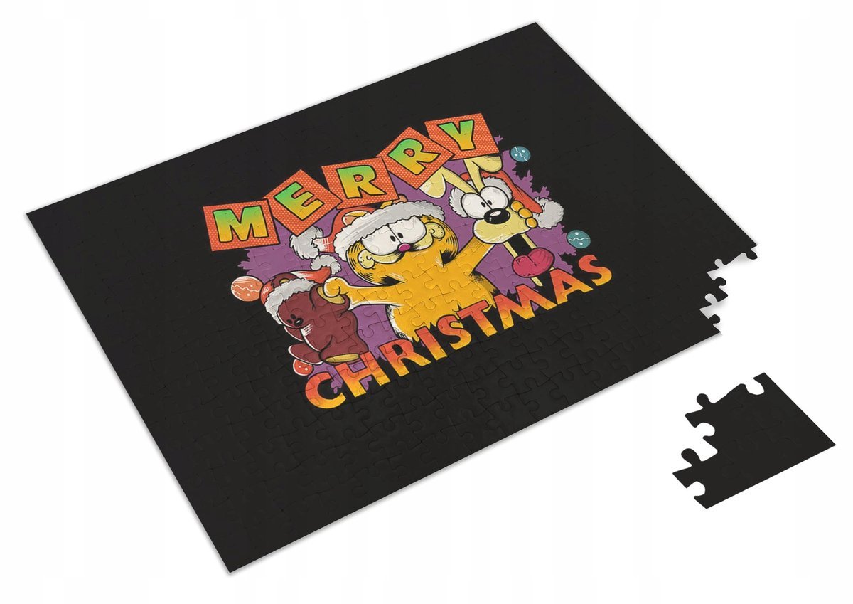 PUZZLE Świąteczny Garfield Święta Boże Narodzenie + IMIĘ Pudełko 120 el.