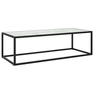 Ławy i stoliki kawowe - VidaXL Lumarko Stolik herbaciany, szkło w kolorze biały marmur, 120x50x35 cm 322885 VidaXL - miniaturka - grafika 1