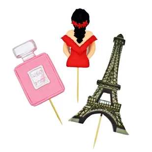 Figurka Dziewczyny Na Tort Mery Paryż Perfumy Toppery - Dodatki do ciast w proszku - miniaturka - grafika 1