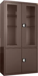 MDW/2s.8017 szafa lekarska 2-skrzydłowa 2-komorowa brązowa - Meble i wyposażenie gabinetów medycznych - miniaturka - grafika 1