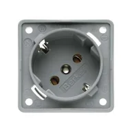 Gniazdka elektryczne - Berker Integro Flow Berker Gniazdo SCHUKO 45°, mechanizm, szary, mat - miniaturka - grafika 1