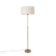 Lampy stojące - QAZQA Lampa podłogowa regulowana brąz z kloszem jasnoszarym 50 cm - Parte - miniaturka - grafika 1