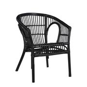 Fotele i krzesła ogrodowe - Krzesło Plecione Rattanowe Zambia Czarne - miniaturka - grafika 1