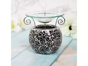 Kominek zapachowy - Wax/Oil Warmer Black Mosaic - Świeczniki - miniaturka - grafika 1