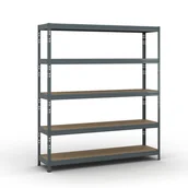 Szafy i regały magazynowe - B2B Partner Regał półkowy 1786 x 1600 x 400 mm, nośność 350 kg 540019 - miniaturka - grafika 1