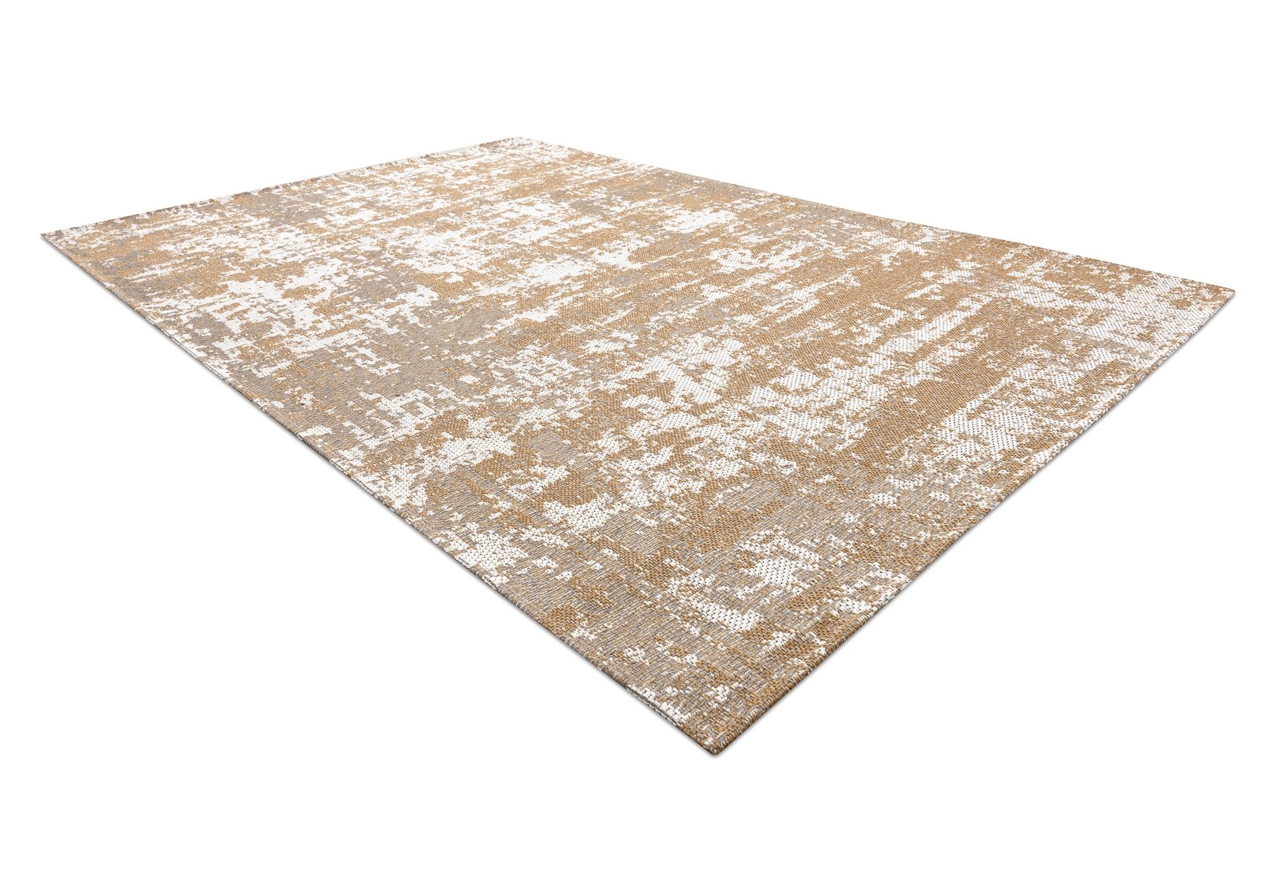 Dywan CASA Ekologiczny, EKO SIZAL Boho przecierany, vintage 2809 krem / żółty, z bawełny recyklingowanej beżowy 114x170 cm