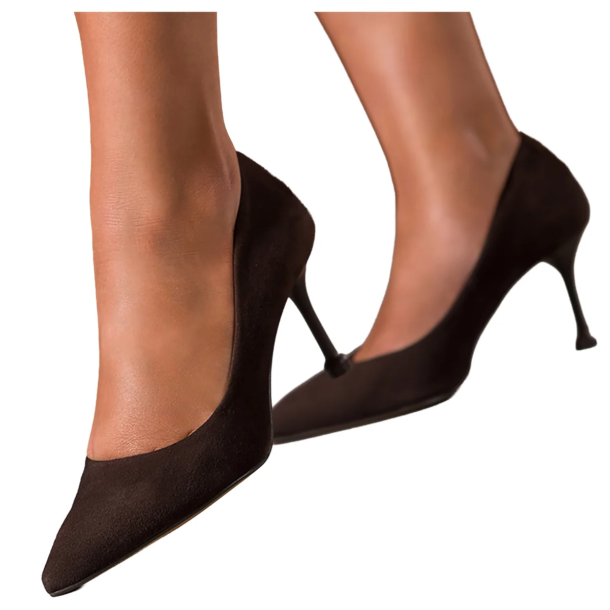 Czekoladowe szpilki skórzane damskie zamszowe klasyczne PRODUKT POLSKI Casu 6493-144