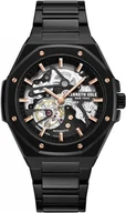 Zegarki męskie - Zegarek męski KENNETH COLE KCWGY0058902 czarny klasyczny skeleton - miniaturka - grafika 1