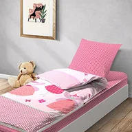 Pościel dla dzieci - Bleu Câlin Caradou Parure de Lit Enfant 4 Pièces, Coton, Couette incluluse, FAUSTINE Corail, 90x190 cm, CAR C90 - miniaturka - grafika 1