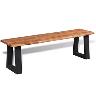 vidaXL Ławka z litego drewna akacjowego, 145 cm vidaXL - Ławki do przedpokoju - miniaturka - grafika 1