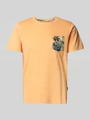 Koszulki męskie - T-shirt z prążkowanym, okrągłym dekoltem model ‘BHJEM’ - miniaturka - grafika 1