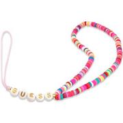 Pozostałe akcesoria do telefonów - Guess zawieszka GUSTGMPP Phone Strap wielokolorowy różowy/multicolor pink Heishi Beads - miniaturka - grafika 1