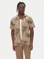 Koszule męskie - Lindbergh Koszula 30-203705 Beżowy Regular Fit - miniaturka - grafika 1