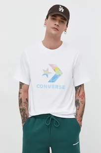 Converse t-shirt bawełniany męski kolor beżowy z nadrukiem - Koszulki męskie - miniaturka - grafika 1