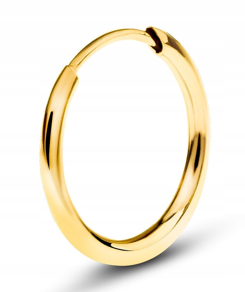 ZŁOTY KOLCZYK KÓŁKO 585 12 mm UCHO NOS