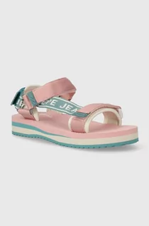 Buty dla dziewczynek - Pepe Jeans sandały dziecięce POOL JELLY G kolor różowy - grafika 1