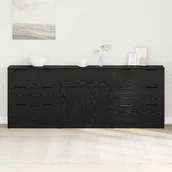 Szafki kuchenne - vidaXL Bufet 3 pcs Czarny dąb 60 x 30 x 70 cm Materiał drewnopochodny - miniaturka - grafika 1