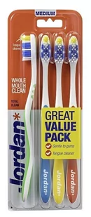 JORDAN SZCZOTECZKA TOTAL CLEAN MEDIUM 4-PACK 889589 - Szczoteczki do zębów - miniaturka - grafika 1