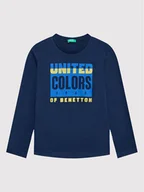 Bluzy dla chłopców - United Colors Of Benetton Bluzka 3I1XC105U Granatowy Regular Fit - miniaturka - grafika 1