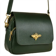 Torebki damskie - Borse in Pelle listonoszka skórzana z muchą zielona - miniaturka - grafika 1