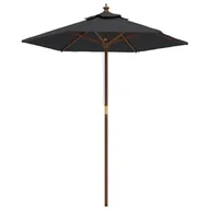 Parasole ogrodowe - Parasol ogrodowy na drewnianym słupku, czarny, 196x231 cm Lumarko - miniaturka - grafika 1