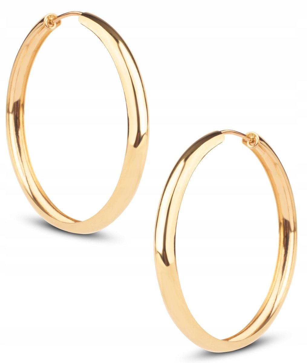ZŁOTE KOLCZYKI KLASYCZNE KÓŁKA KOŁA 33MM 585