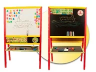 Tablice dla dzieci - 3TOY MCB01 Magnetyczna dwustronna tablica drewniana - kolorowa - miniaturka - grafika 1