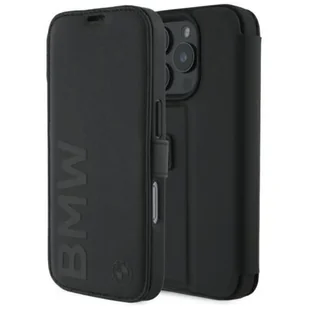 BMW BMBKP16X23RMRLK iPhone 16 Pro Max     6.9" czarny/black bookcase Signature Leather Wordmark - Etui i futerały do telefonów - miniaturka - grafika 1