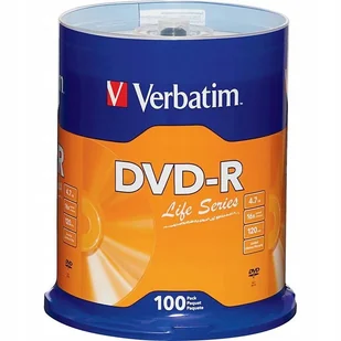 Verbatim DVD-R | 4.7GB | x16 | szpindel 100 szt 96525 - Nośniki danych - miniaturka - grafika 1