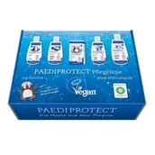Kosmetyki kąpielowe dla dzieci - PAEDIPROTECT pudełko pielęgnacyjne, zestaw pielęgnacyjny z 1x pielęgnacja twarzy, 1x szampon & balsam do mycia, 1x balsam pielęgnacyjny dla niemowląt i dzieci, 1x kąpiel pielęgnacyjna, 1x olejek pielęgnacyjny, zestaw upominkowy z produktami pielęgnacyjnymi, pudełko upominkowe - miniaturka - grafika 1