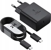 Ładowarki do telefonów - ZESTAW SZYBKA ŁADOWARKA SIECIOWA ZASILACZ PD 45W + KABEL USB-C- PD 200cm - miniaturka - grafika 1