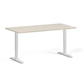 Biurka - Stół z regulacją wysokości, 2 silniki, 745 - 1215 mm, blat 1600 x 800 mm, podstawa biała, brzoza - miniaturka - grafika 1