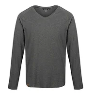 Koszulki męskie - Regatta Męskie Kiro II Coolweave organiczna bawełna enzym sprane dla miękkiego uchwytu dekolt w serek t-shirty/koszulki polo/kamizelki, ciemny khaki, M - miniaturka - grafika 1