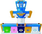 Samoloty i helikoptery - Super Wings Lotnisko Wielozadaniowe zestaw z Jettem WINDA ŚWIATŁO DŹWIĘK - miniaturka - grafika 1