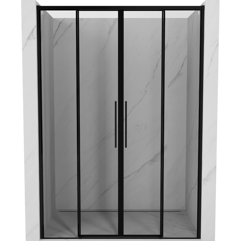 Mexen Rox drzwi prysznicowe rozsuwane 140 cm, czarna ramka, czarne - 8C2-140-002-70-70