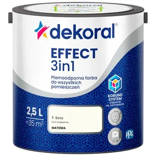 Farba plamoodporna do wszystkich pomieszczeń EFFECT 3in1 Ecru 2,5 l Dekoral - Farby wewnętrzne - miniaturka - grafika 1
